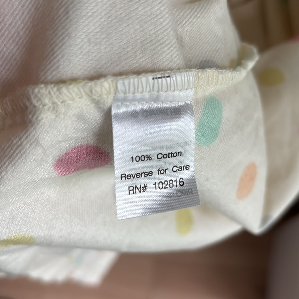 Garnet Hill Cotton Flannel Robe. Multi Colored Polkadot. Size Medium - Picture 6 of 7